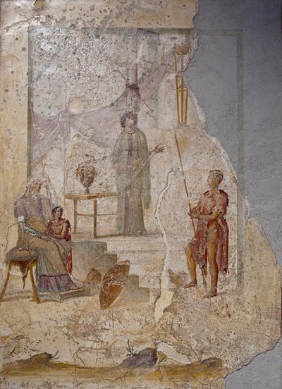 Cassandra prédit la chute de Troie, 1ère moitié du 1er siècle après J.-C. - Roman Pompeian wall painting