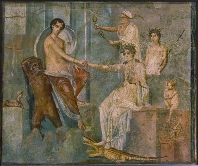 Jupiter et Io, 1ère moitié du 1er siècle après J.-C. - Roman Pompeian wall painting.