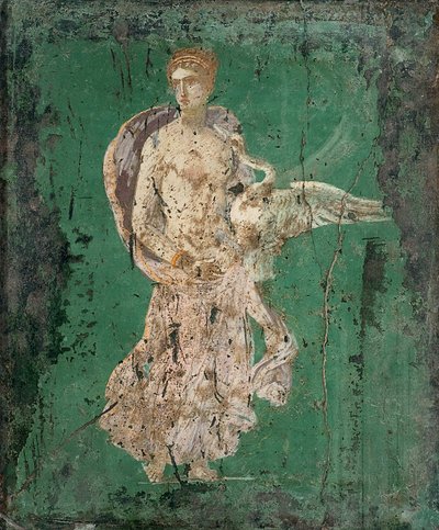 Léda et le cygne, 1ère moitié du 1er siècle après J.-C. - Roman Pompeian wall painting.