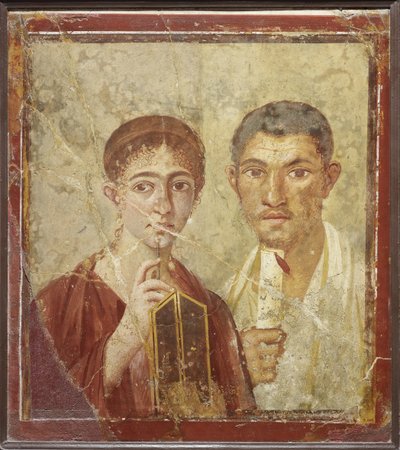 Portrait du boulanger Terentius Neo et de sa femme - Roman Pompeian wall painting