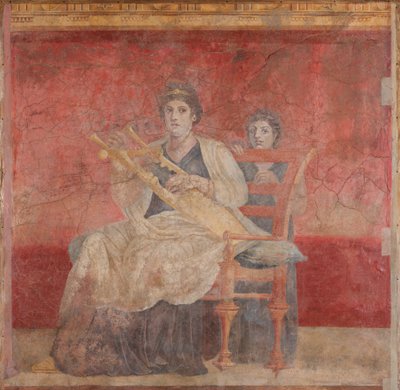 Femme assise jouant de la cithare, c.50-40 av. J.-C. - Roman Republican Period