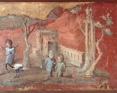 Fresque Romaine Ancienne avec Scène Rurale - Roman Roman