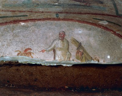 Fresque décorative Catacombes de Priscille, Rome (Liste du patrimoine mondial de l