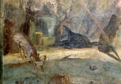 Cerf attaqué par un chien, (détail) - Roman Roman