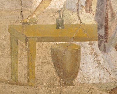 Détail de fresque représentant un repas sacrificiel, Maison des Cupidons dorés, Pompéi, Campanie, Civilisation romaine - Roman Roman