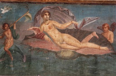 Détail de la fresque dans la Maison de Vénus dans un coquillage, Pompéi, Campanie, civilisation romaine - Roman Roman