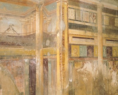 Détail de fresque, partie des décorations murales, Maison du Labyrinthe, Pompéi, Campanie, Civilisation romaine - Roman Roman