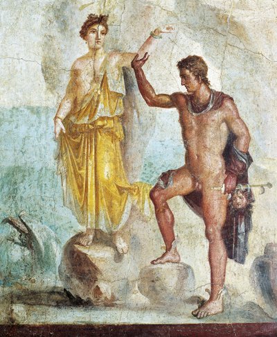 Fresque représentant Persée libérant Andromède, de la Maison des Dioscures, Pompéi - Roman Roman