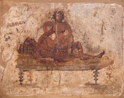 Fresque représentant un sujet érotique, de Pompéi, Italie - Roman Roman