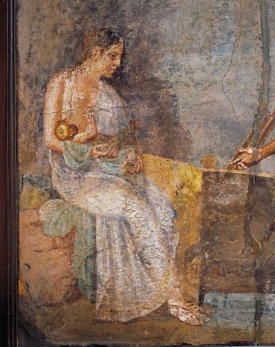 Fresque représentant une mère allaitant son bébé, de Pompéi, Italie - Roman Roman
