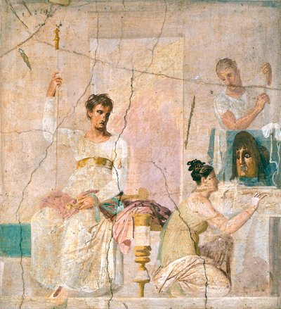 Fresque représentant une scène de théâtre, de la Basilique d