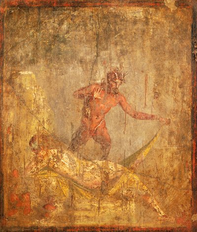 Fresque avec un sujet érotique représentant Nymphe et Pan de Pompéi (Liste du patrimoine mondial de l