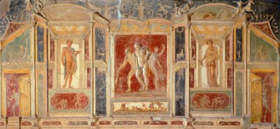 Fresque avec décoration murale, de la Maison de Méléagre, Pompéi (Liste du patrimoine mondial de l