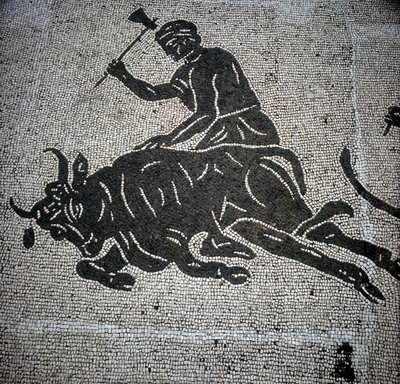 Mosaïque représentant une scène d