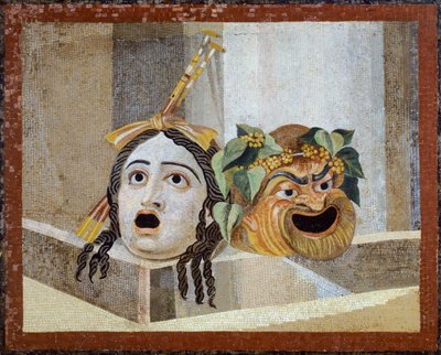 Mosaïque avec masques théâtraux, de la Villa Adriana, Latium - Roman Roman