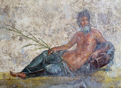 Dieu de la rivière, fresque de Pompéi, Campanie, Italie, Civilisation romaine - Roman Roman