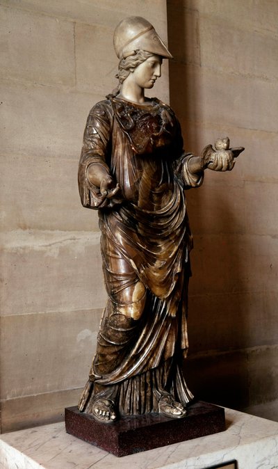 Statue de Minerve drapée et couverte de l
