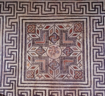 Art romain : mosaïque avec figures géométriques - Roman Roman