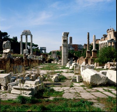 Art romain : vue du Forum (foro romano). Rome - Roman Roman