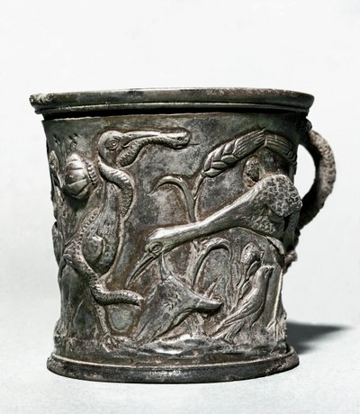 Coupe en argent avec des oiseaux et du blé - Roman Roman