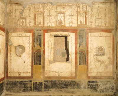 Décoration murale en quatrième style pompéien, de la Maison de Loreio Tiburtino, Pompéi, Campanie, Civilisation romaine - Roman Roman