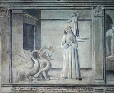 Vie de sainte Françoise Romaine, poursuivie par les démons sous forme de monstres, école romaine - Roman School