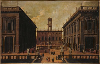 Vue de la Piazza del Campidoglio, Rome - Roman School