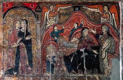La Visitation et La Nativité avec les sages-femmes Celomi et Salomé (détail) - Romanesque