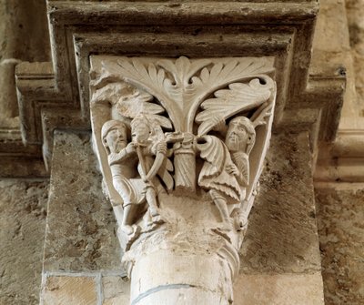 La mort de Caïn (chapiteau sculpté) - Romanesque