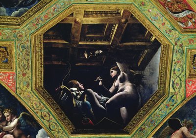 Chambre de Cupidon et Psyché, Psyché contemplant Cupidon - Romano Giulio