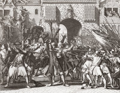 Lynch mob attrapant les frères de Witt - Romeyn de (after) Hooghe