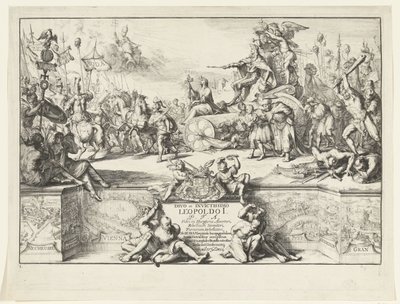 Allégorie des victoires de Léopold I (série: Entrée de Léopold I à Bruxelles après la défaite des Turcs, 1686) - Romeyn de Hooghe