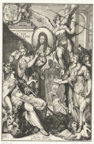 Frontispice allégorique avec portrait de Guillaume III - Romeyn de Hooghe