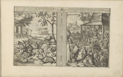 Arbres, animaux et noix; Adoration des idoles - Romeyn de Hooghe