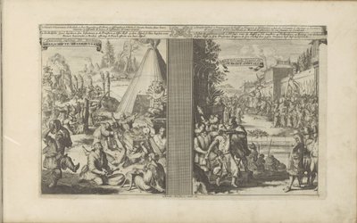 Médecins à Arclada; Jésuite rasé par un percepteur à Golkonda (Les Indes Orientales et Occidentales et autres) - Romeyn de Hooghe