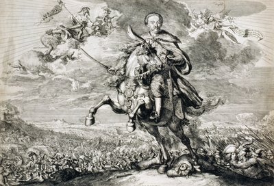 Glorification de Jean Sobieski III (1629-96) à la bataille de Chocim, 1674 - Romeyn de Hooghe
