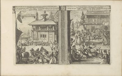 Commerce japonais; Cour du roi des Calaminhans - Romeyn de Hooghe