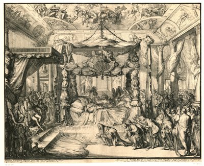 La reine Marie II Stuart sur son lit de mort, 1695 - Romeyn de Hooghe