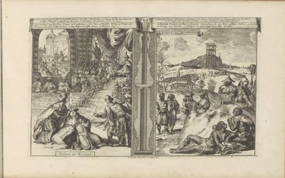 Tribunal en Perse; Khoikhoi et Guinéens (Les Indes Orientales et Occidentales et autres lieux) - Romeyn de Hooghe