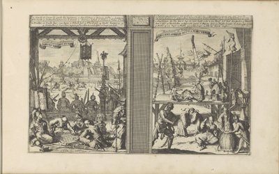 Maison de garde au Japon ; Magiciens et acrobates - Romeyn de Hooghe
