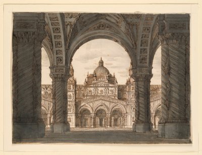 Décor de scène, façade d