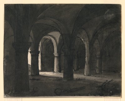 Décor de scène, crypte - Romolo Achille Liverani