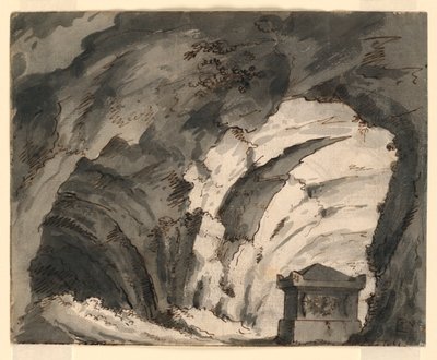 Décor de scène, Tombe dans une grotte - Romolo Achille Liverani