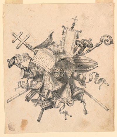 Trophée avec objets ecclésiastiques - Romolo Achille Liverani