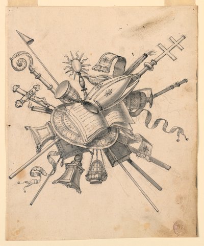 Trophée avec objets ecclésiastiques - Romolo Achille Liverani