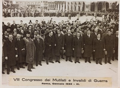VIIIe Congrès des mutilés et invalides de guerre - Rome, janvier 1933 - Romolo del Papa