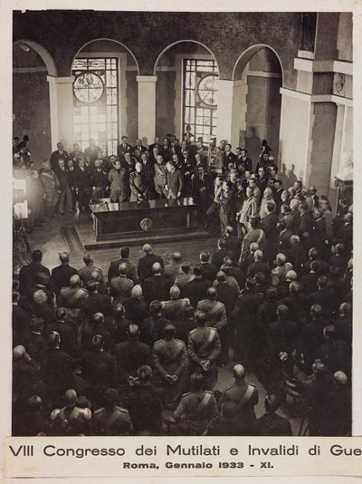 VIIIe Congrès des mutilés et invalides de guerre - Rome, janvier 1933 - Romolo del Papa
