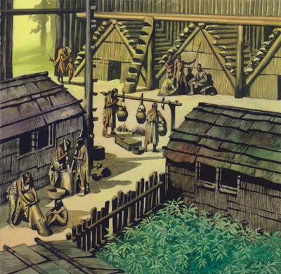 Camp indien (gouache sur papier) - Ron Embleton