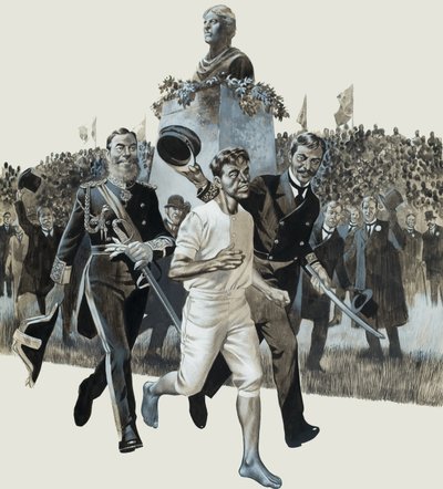 Spiridon Louis (gouache sur papier) - Ron Embleton