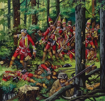 Le massacre de Braddock (gouache sur papier) - Ron Embleton